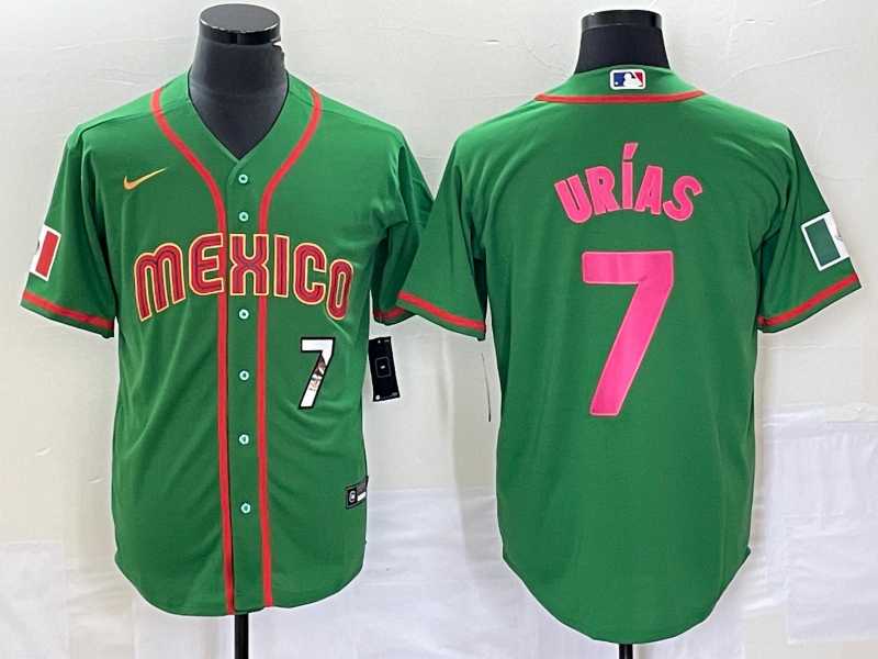 Mens Mexico Baseball #7 Julio Urias Number 2023 Green World Classic Stitched Jersey7->2023 world baseball classic->MLB Jersey